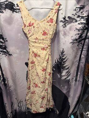 Floral Cream and Rose Maxi Dress